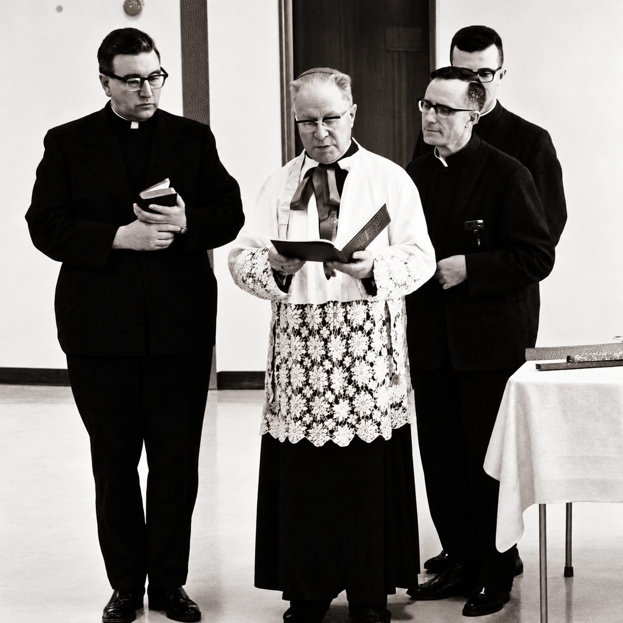 Bendición de la residencia por Mons. C.-A. LeBlanc, otoño de 1966